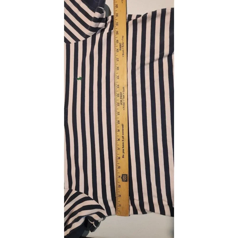 VTG Ralph Lauren Polo Rugby Style Shirt Mens X-Large Striped 80s 90s Blue Pink